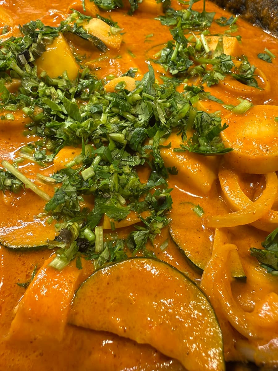 Goan coconut curry, made vegetarian, step photo 5